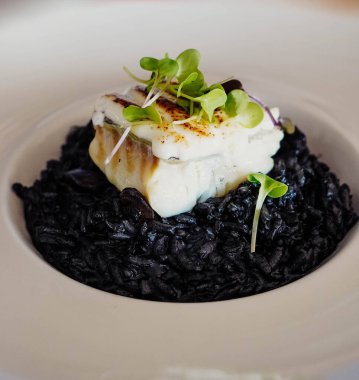 Black rice with cuttlefish and squid ink