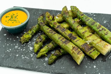Ration of grilled field asparagus from a Spanish restaurant