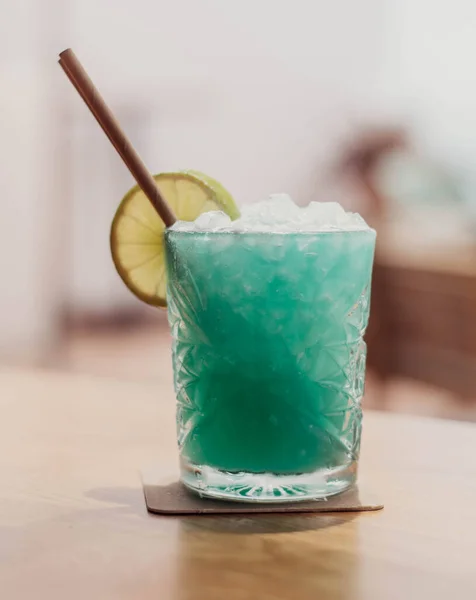 Frozen Melon Flavored Daiquiri Cocktail Rum — Stock Photo, Image
