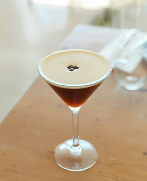 Espresso martini cocktail made with espresso, coffee liqueur and vodka