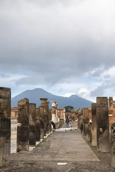 Pompei 'nin eski caddesi, Napoli, İtalya