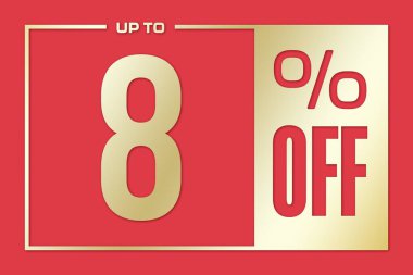 Pembe altın arka planda% 8 indirim var. Fiyat etiketi satışları piyasa indirimi yüzde. Özel anlaşma