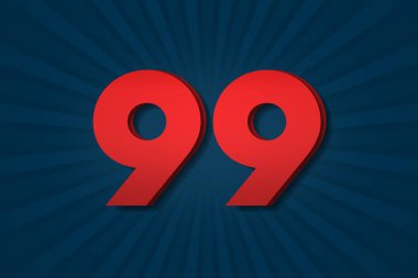 99 Numara, sayı sayısı şablonu poster tasarımı etiketi. ödül mektupları