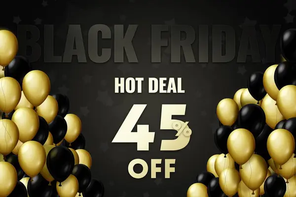 Golden and black balloons on a black background Black friday Price labele 40 sale promotion market discount percent. business tag