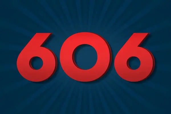 606 Zeshonderd Zes Nummer Tellen Sjabloon Poster Ontwerp Achtergrond Label — Stockfoto