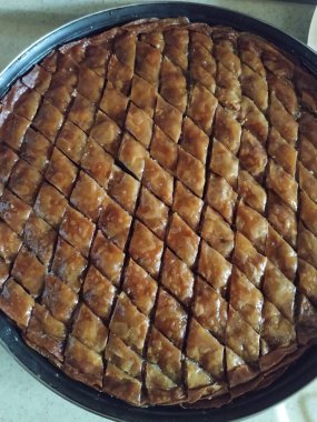 Türk baklava tatlı makro fotoğrafı