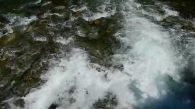 Yeşillikten akan doğal nehir suyu