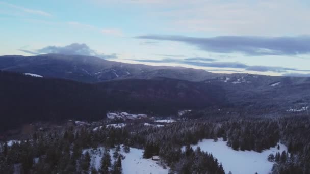 Orava Karpaten Slowakije Winter Het Dorp Zazriva Landelijk Landschap Het — Stockvideo