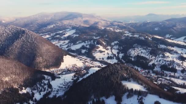 Orava Carpazi Slovacchia Inverno Nel Villaggio Zazriva Paesaggio Rurale Carpazi — Video Stock