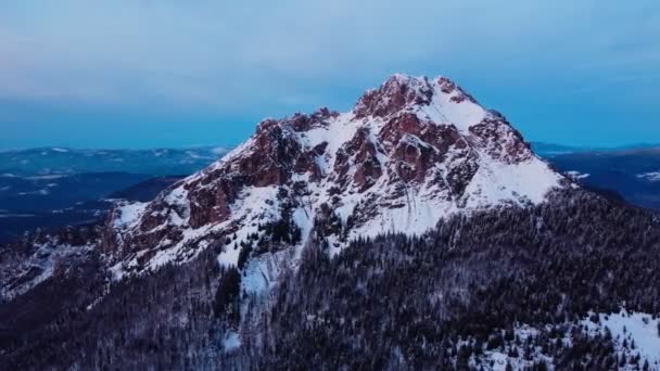 Survoler Des Sommets Majestueux Tombée Nuit Golden Hour Alpinisme Pensées — Video