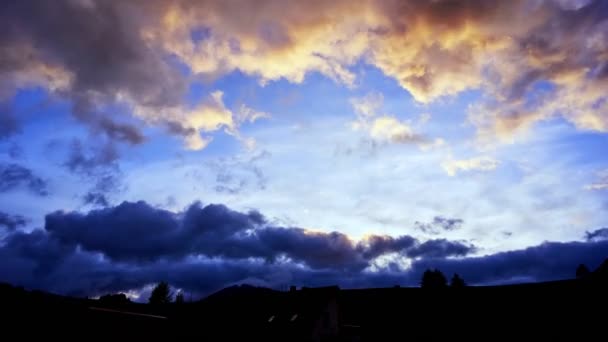 Хмари Заході Сонця Пастельних Тонах Небо Хмарами Погода Природа Блакитні — стокове відео