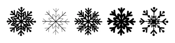 Снежинки Устанавливают Векторную Иконку Логотип Снега — стоковый вектор
