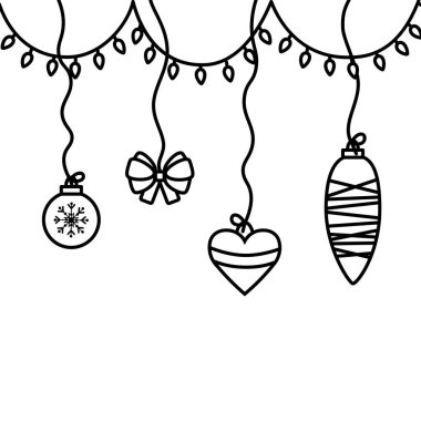 El çizimi illüstrasyon vektörü. Çelenk. Tasarım elemanı. Beyaz üzerine siyah çizgiler, Doodle, skeç, dekor için basit çizimler, arkaplan.