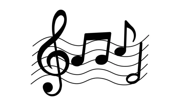 Müzik uygulamaları ve web siteleri için müzikal Notlar, Şarkılar, Melodiler veya melodiler düz vektör simgesi