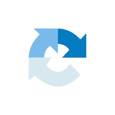 Kaptan Ok simgesi. Yeniden doldurma, tazeleme, yükleme, geri dönüştürme ve tekrar etme sembolü. Stok Vektörü 