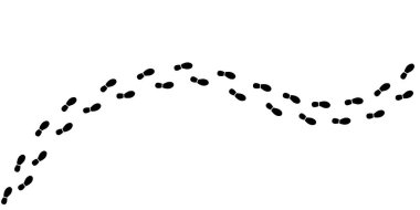 ayak izleri vektör görüntüsünü izler. Ayak izi yürüyüş çizgisi arkaplan vektörü