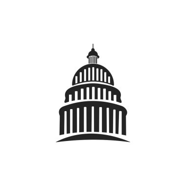  Capitol binası ikonu. Washington DC anıtı. Stok Vektörü