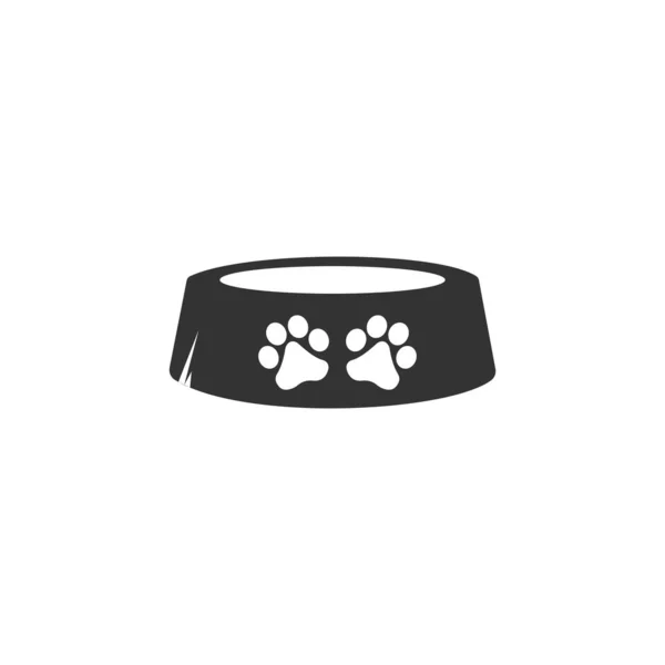 Köpek kasesi ikonu. Evcil hayvan kasesi bir köpek için bir kase kemik. Bir kasede hayvan yemi. Vektör Simgesi