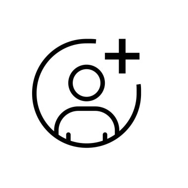 arkadaş simgesine ekle. Çemberdeki adam simgesi. Uygulamalar ve iletişim için simge. Stok Vektörü