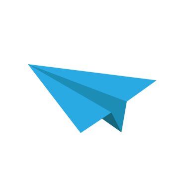 Kağıt uçak origamisi. Uçak ikonu. Vektör grafikleri
