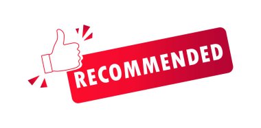 Onaylı kırmızı pankart önerildi, beyaz arkaplanda izole edildi.