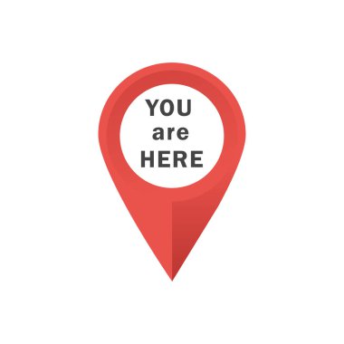 konum vektör simgesi. Yerleştir. Beyaz arkaplanda vektör işareti izole edildi.