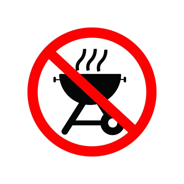 Izgara işareti yok. Barbekü yok. Izgara içmek yasaktır. Vektör