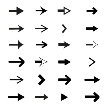 Basit oklar. Vektör ok simgesi vektörü kümesi
