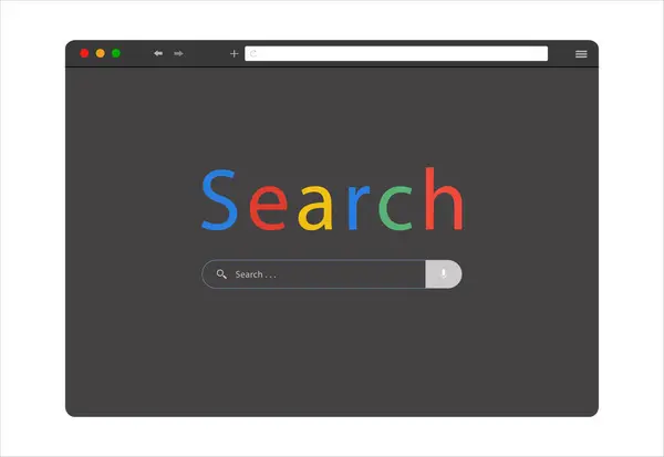 Web tarayıcı penceresi. İnternet arama penceresi