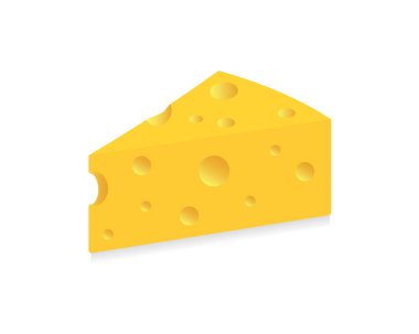 Peynir. Gerçekçi bir peynir parçası. Sert peynir.