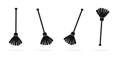 Süpürge simgeleri ayarlandı. Temizleme işareti vektörü