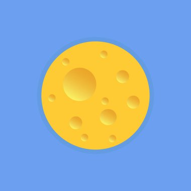 Ay vektör simgesi. Dünyanın uydusu, ay.