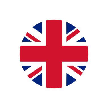 Büyük Britanya bayrağı. Yuvarlak sendika bayrağı ya da Jack logosu. Vektör