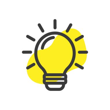 Bir fikrim var. Lamba vektör simgesi. Ampul logosu