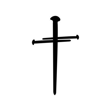 Çapraz tırnaklar. İnanç ve acı arasındaki kesişme sembolü basit bir haç ve çivilerle temsil edilir.