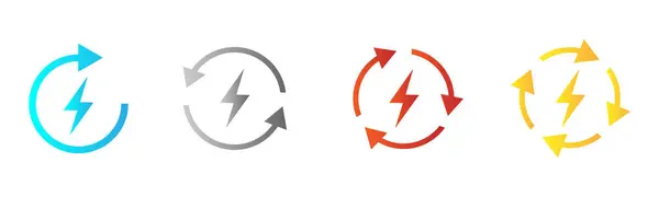 Yüksek voltajlı elektrik güç ikonu seti. Güç simgesi. Vektör grafikleri