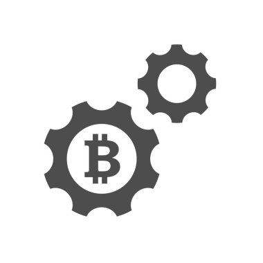Bitcoin dijital para siluet vektör simgesi beyaz üzerinde izole. Web, mobil uygulamalar, ui tasarımı ve yazdırma için bitcoin şifreleme simgesi
