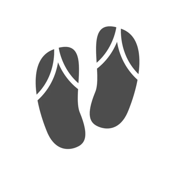 Flip Flops Silhouette Vector Icon Isolated White Background Flip Flops — Stock Vector