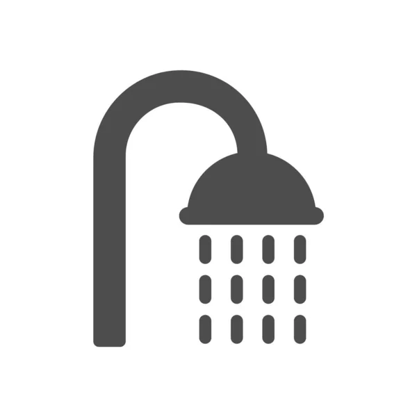 Dusche Silhouette Vektor Symbol Isoliert Auf Weißem Hintergrund Duschsymbol Für — Stockvektor