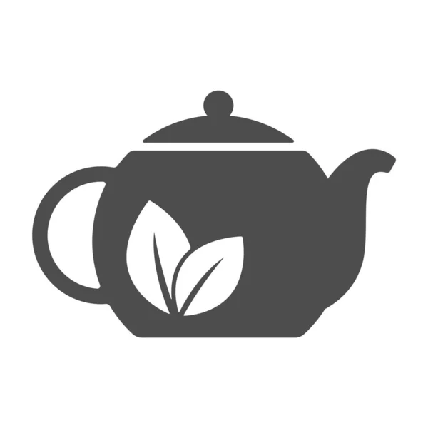 茶壶中的草茶轮廓矢量图标在白色背景上分离 Web 移动应用程序 Ui设计和打印茶壶图标中的草药茶 — 图库矢量图片