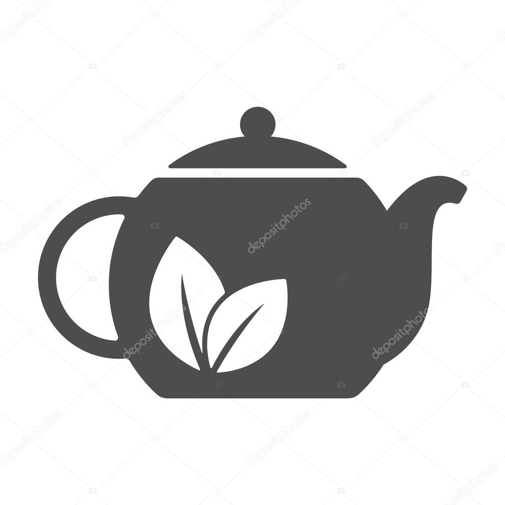 Herbal tea in teapot silhouette vector icon isolated on white background. herbal tea in teapot icon for web, mobile apps, ui design and print