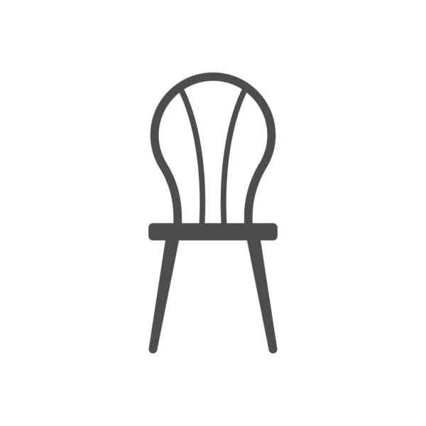 Stuhl Silhouette Vektor Symbol Isoliert Auf Weißem Hintergrund Möbel Icon — Stockvektor