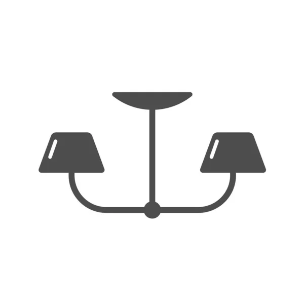 Silueta Stropní Lampy Vektor Ikona Izolované Bílém Pozadí Pověšení Lampy — Stockový vektor