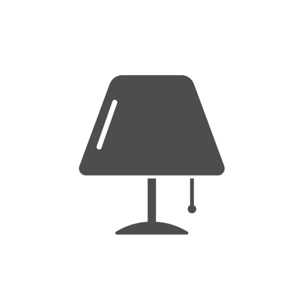 Silueta Lampy Vektor Ikona Izolované Bílém Pozadí Ikona Stolní Lampy — Stockový vektor