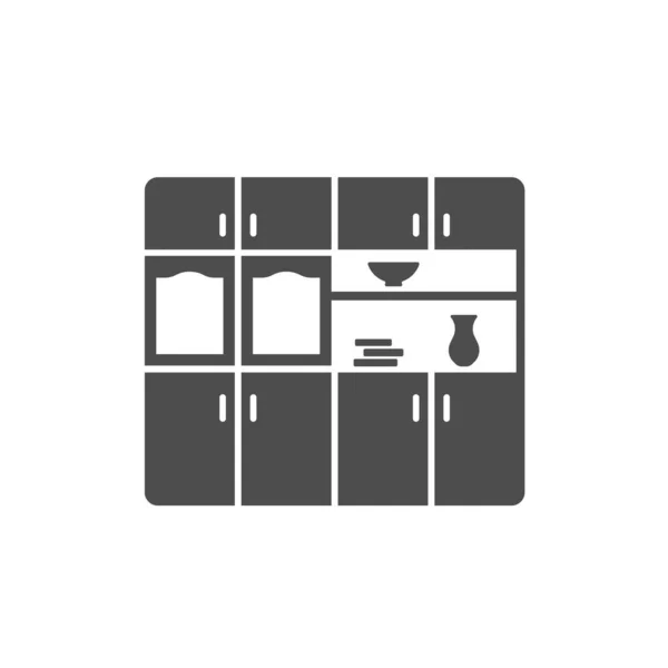 Schranksilhouette Vektor Symbol Isoliert Auf Weißem Hintergrund Möbel Ikone Für — Stockvektor