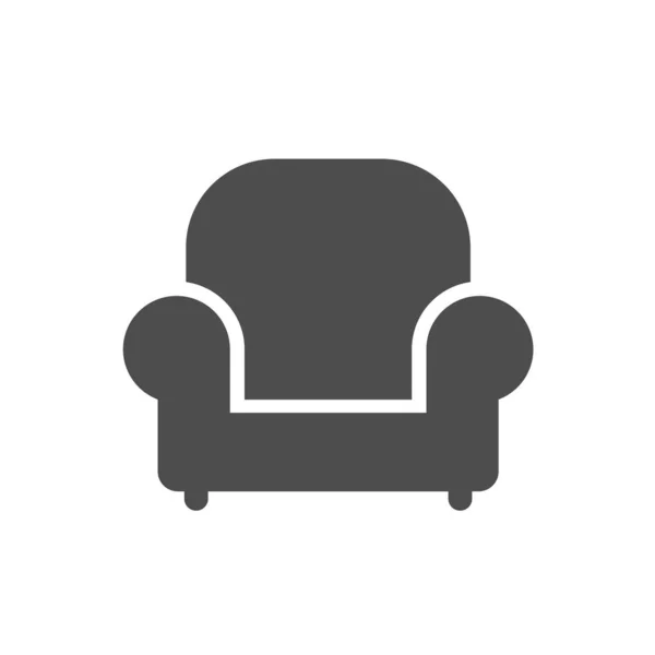 Křeslo Silueta Vektor Ikona Izolované Bílém Pozadí Ikona Židle Nábytek — Stockový vektor