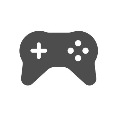 Gamepad siluet vektör simgesi beyaz arkaplanda izole edildi. Web için joystick simgesi, mobil uygulamalar, ui tasarım ve yazdırma yalan makinesi