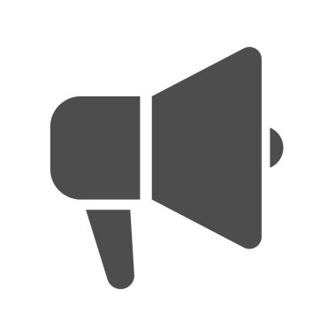 Yüksek sesli selamlayıcı siluet vektör simgesi beyaz arkaplanda izole edildi. Web, mobil uygulamalar, ui tasarımı ve yazdırma yalan makinesi için megafon simgesi