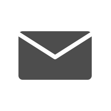 Beyaz arkaplanda posta silueti vektör simgesi izole edildi. Web, mobil uygulamalar, ui tasarımı ve yazdırma yalan makinesi için e- posta zarfı simgesi