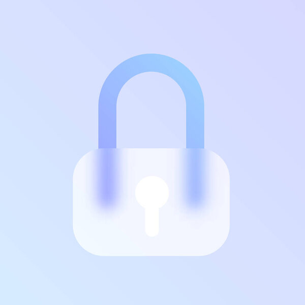 lock glass morphism trendy style icon. closed lock color vector icon with blur, transparent glass and purple gradient. for web and ui design, mobile apps and promo business polygraphy